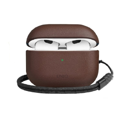 Чехол AirPods 3 Uniq Terra Genuine leather Cace Star Browm Brown (Коричневый)