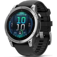 Garmin Fenix E AMOLED 47 Silver / Black Silicone Band (010-03025-00)