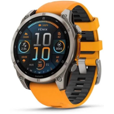 Garmin Fenix 8 AMOLED Sapphire 47mm Gray / Orange Silicone Band (010-02904-11)